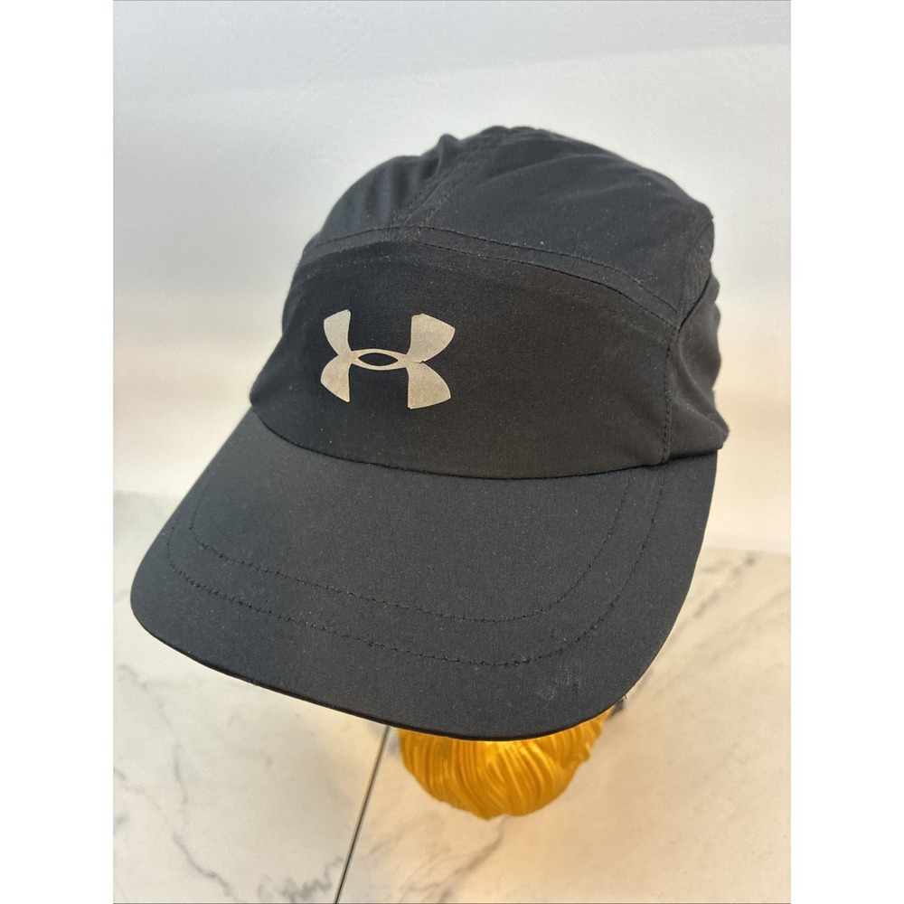 Women's Under Armour Black Running Hat Adjustable Reflective Logo Lightweight